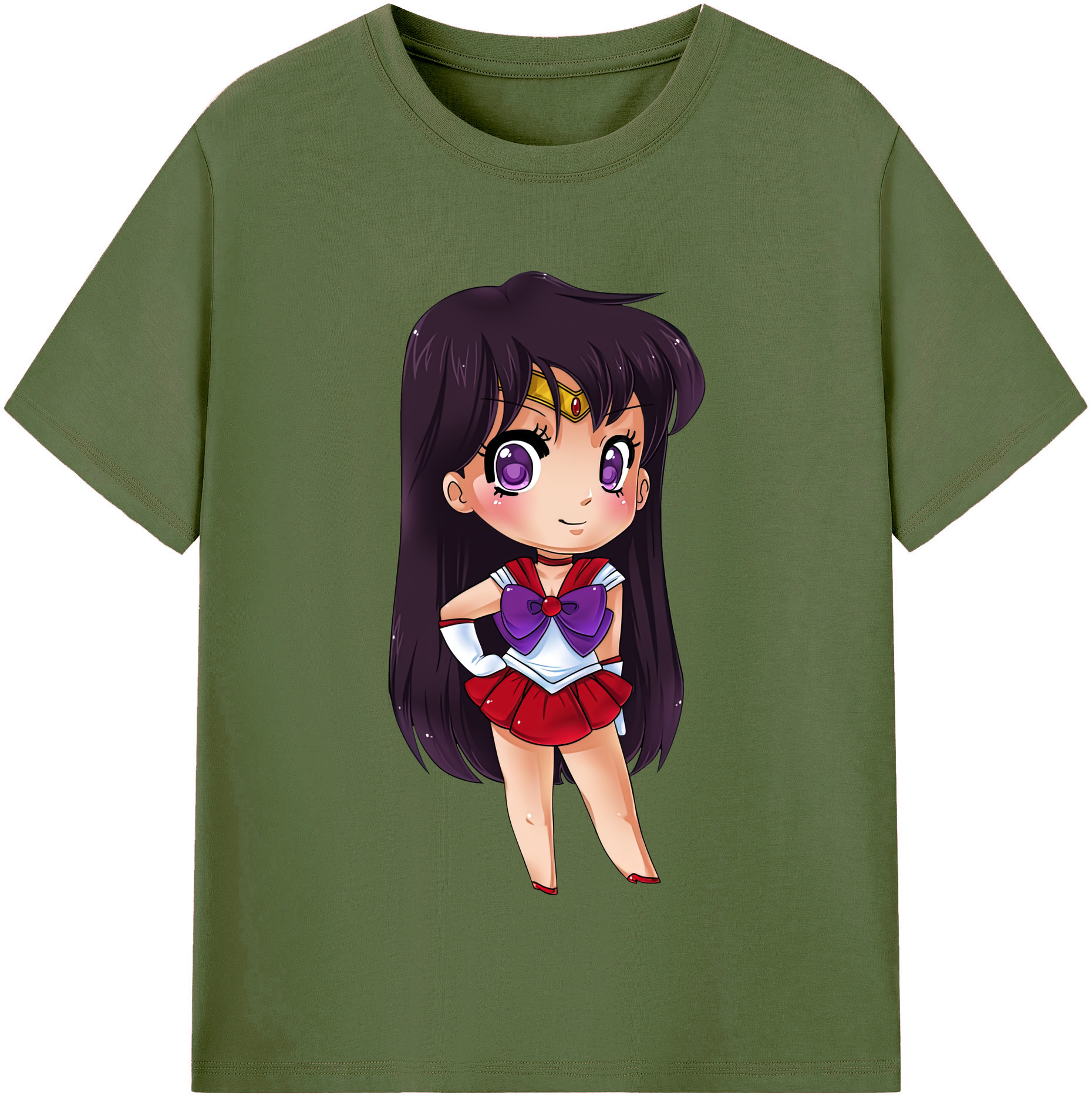 （画像用） 美少女戦士セーラームーン 火野レイ ひの レイ Sailor Moon Hino Rei （セーラーマーズ,Sailor Mars） 綿100％半袖Tシャツ（フロントプリント）